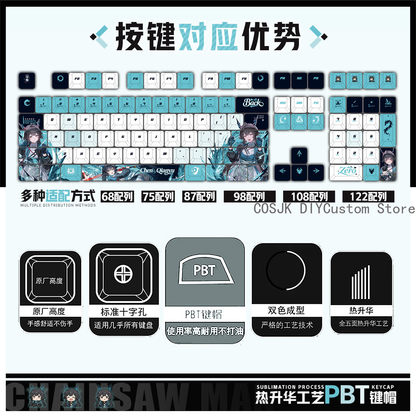 122 مفتاحًا بتصميم أنمي تشين ت - مراجعة Gaming Accessories In China وسعره